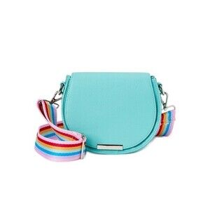 Bag Bar small Crossbody Saddle Bag Handbag rainbow strap w two straps mint green